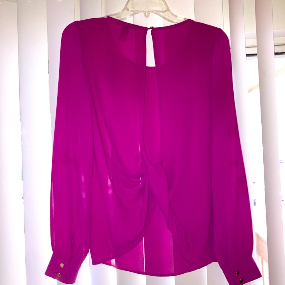 Sheer Blouse/Knot and Open Back